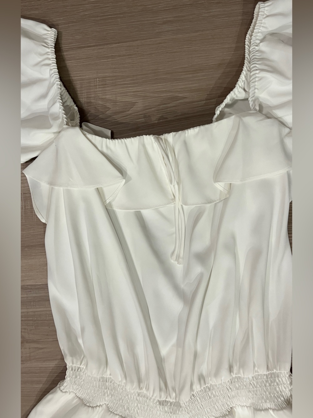 Amanda Uprichard Cream Ruffle Mini Romper